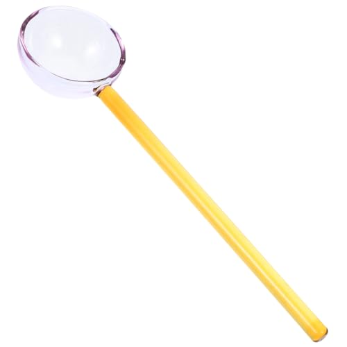Hoement Transparenter Glas Löffel Hitzebeständiger Dinner und Dessertlöffel Farbiger Milch und Eisschöpflöffel Vielseitiger Table Scoop für Küche und Frühstück von Hoement