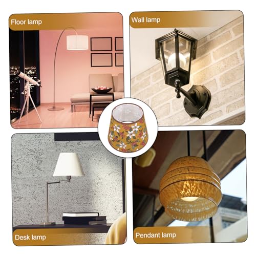 Hoement Vintage Lampenschirm aus Bedrucktem Stoff Kleine Dekorative Lampenabdeckung mit Blumenmuster Weiche Lichtstreuung Stilvolles Zubehör für Tisch Wandleuchten im Retro stil von Hoement