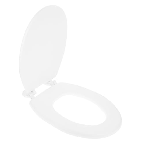 Hoement Weißer Toilettensitzdeckel Weich Dicker Toilettensitzbezug Geräuscharm Langlebig Glatte Oberfläche für Wc Klodeckel von Hoement