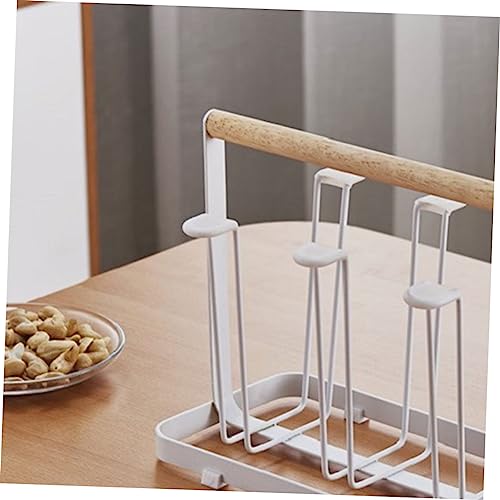 Hoement Weißes Akazienholz Weinregal Glasständer Glasabtropfgestell Küchenorganizer für Haushalt Hotel Tisch Weinflaschenhalter Weinlagerung Platzsparend von Hoement