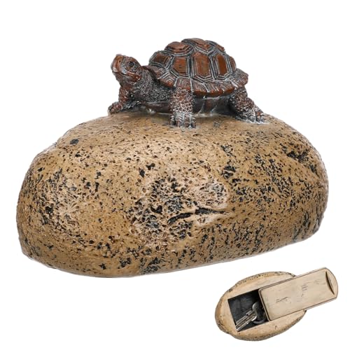 Hoement Wetterfeste Resin Schildkröten Stein Schlüsselversteck mit Geheimfach Realistische Gartendekoration für Draußen Robuste Aufbewahrungsbox für Ersatzschlüssel Einfaches Verstecken Hoement Wetterfeste Resin Schildkröten Stein Schlüsselversteck mit Geheimfach Realistische Gartendekoration für Draußen Robuste Aufbewahrungsbox für Ersatzschlüssel Einfaches Verstecken von Hoement