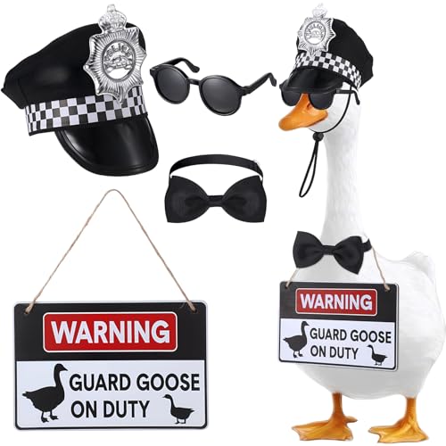 Hoemwarm Polizei-Veranda-Gans-Outfits für 58,4 cm große Gans, inklusive Polizistenhut, Brille, Fliege, Warnschild für Outdoor, Terrasse, Hof, Rasen, Kunstdekoration Hoemwarm Polizei-Veranda-Gans-Outfits für 58,4 cm große Gans, inklusive Polizistenhut, Brille, Fliege, Warnschild für Outdoor, Terrasse, Hof, Rasen, Kunstdekoration von Hoemwarm