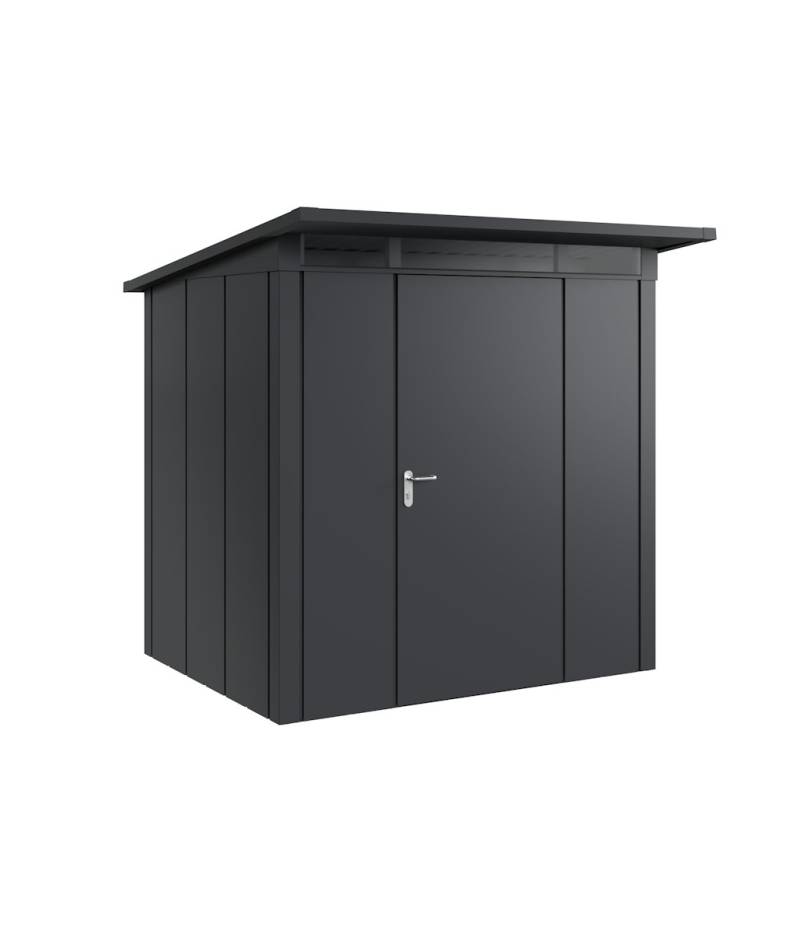 Hörmann Metall-Gerätehaus Juno JPD mit Pultdach B 214 x T 166 cm (JPD 4) Motiv Design (mit breiten Lamellen) Einzeltür Türanschlag rechts Anthrazitgrau (RAL 7016) von Hörmann Stauraumsysteme