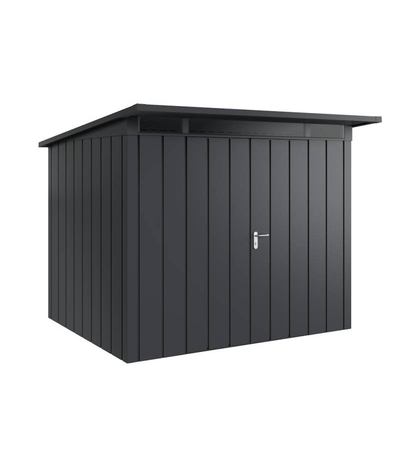 Hörmann Metall-Gerätehaus Juno JPD mit Pultdach B 262 x T 214 cm (JPD 9) Motiv Modern (mit schmalen Lamellen) Doppeltür Anthrazitgrau (RAL 7016) von Hörmann Stauraumsysteme