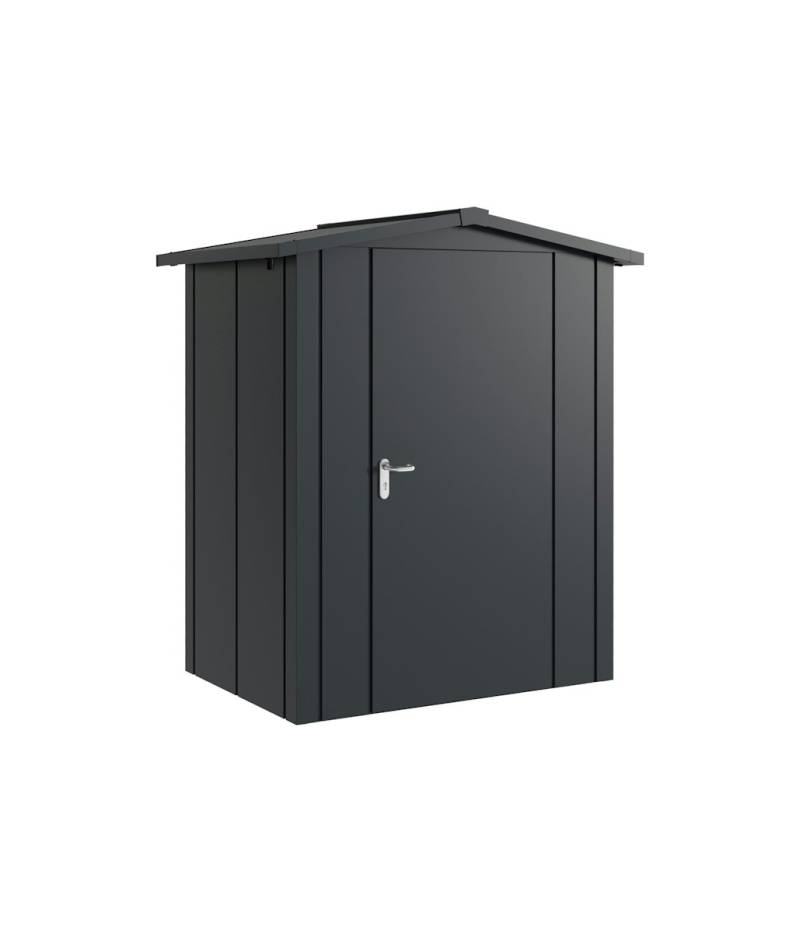 Hörmann Metall-Gerätehaus Juno JSD mit Satteldach B 166 x T 118 cm (JSD 1) Motiv Design (mit breiten Lamellen) Einzeltür Türanschlag rechts Anthrazitgrau (RAL 7016) von Hörmann Stauraumsysteme
