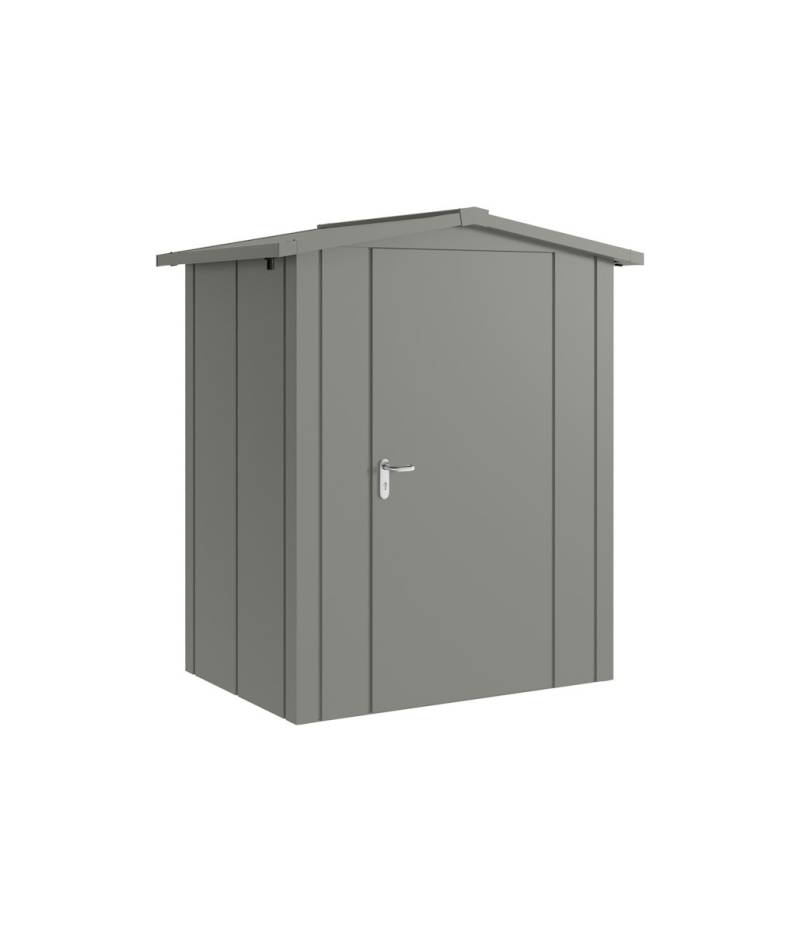 Hörmann Metall-Gerätehaus Juno JSD mit Satteldach B 166 x T 118 cm (JSD 1) Motiv Design (mit breiten Lamellen) Einzeltür Türanschlag rechts Graualuminium (RAL 9007) von Hörmann Stauraumsysteme