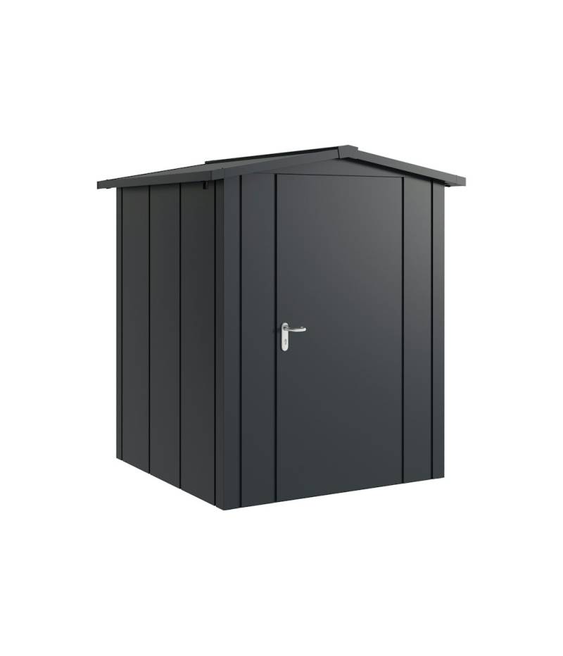 Hörmann Metall-Gerätehaus Juno JSD mit Satteldach B 166 x T 166 cm (JSD 2) Motiv Design (mit breiten Lamellen) Einzeltür Türanschlag rechts Anthrazitgrau (RAL 7016) von Hörmann Stauraumsysteme