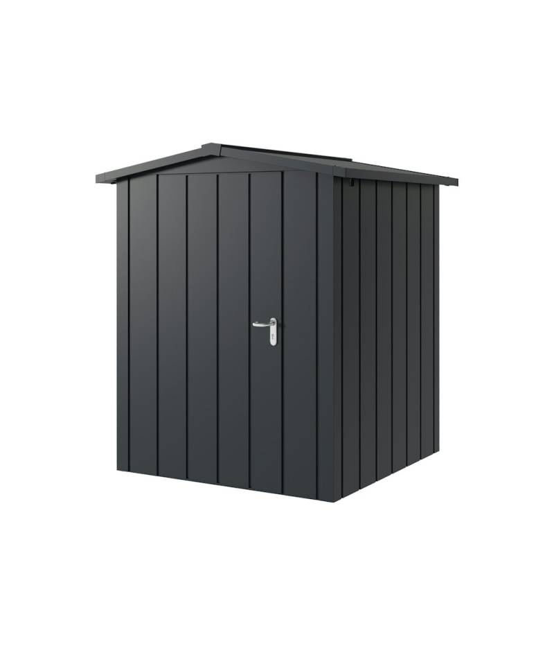 Hörmann Metall-Gerätehaus Juno JSD mit Satteldach B 166 x T 166 cm (JSD 2) Motiv Modern (mit schmalen Lamellen) Einzeltür Türanschlag links Anthrazitgrau (RAL 7016) von Hörmann Stauraumsysteme