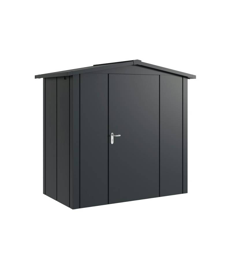 Hörmann Metall-Gerätehaus Juno JSD mit Satteldach B 214 x T 118 cm (JSD 3) Motiv Design (mit breiten Lamellen) Einzeltür Türanschlag rechts Anthrazitgrau (RAL 7016) von Hörmann Stauraumsysteme