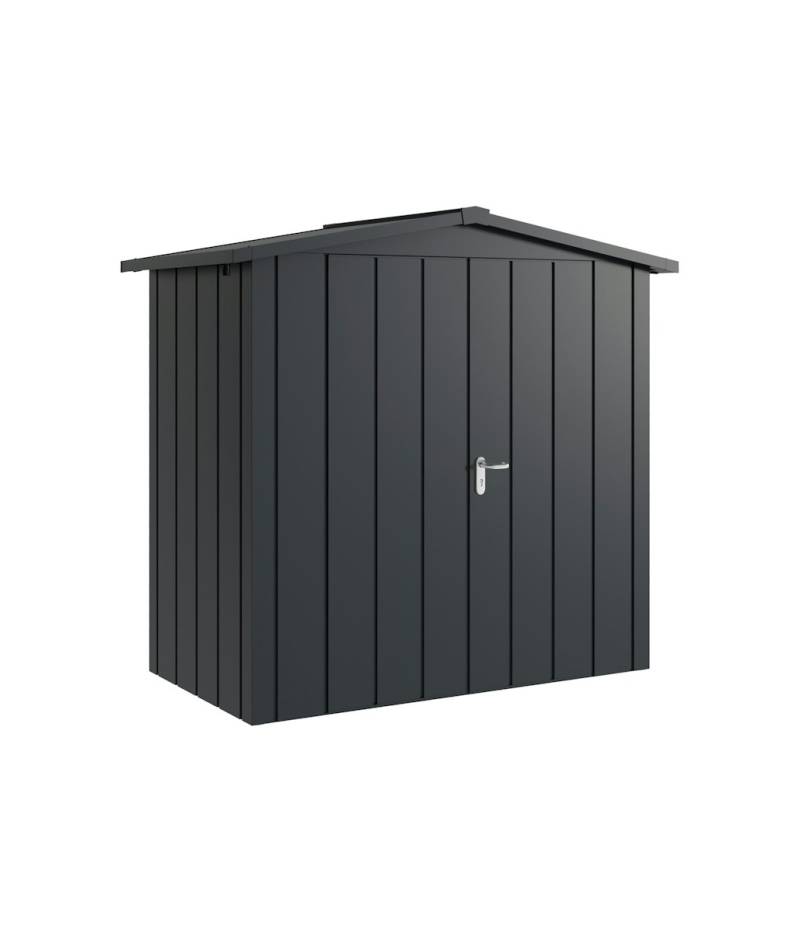 Hörmann Metall-Gerätehaus Juno JSD mit Satteldach B 214 x T 118 cm (JSD 3) Motiv Modern (mit schmalen Lamellen) Doppeltür Anthrazitgrau (RAL 7016) von Hörmann Stauraumsysteme