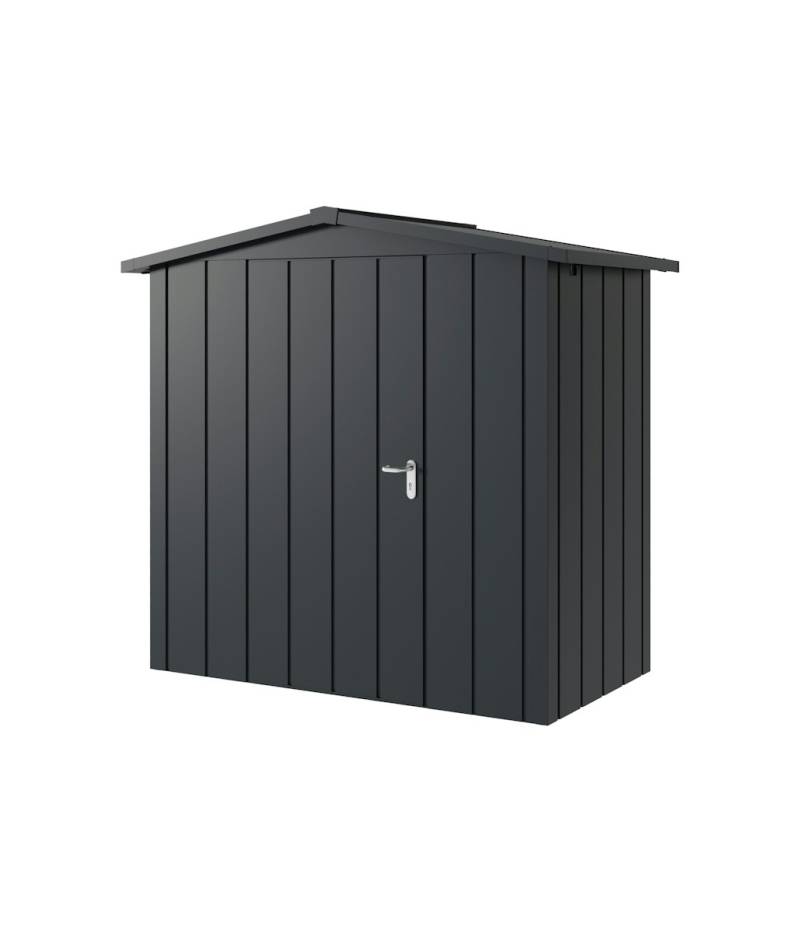 Hörmann Metall-Gerätehaus Juno JSD mit Satteldach B 214 x T 118 cm (JSD 3) Motiv Modern (mit schmalen Lamellen) Einzeltür Türanschlag links Anthrazitgrau (RAL 7016) von Hörmann Stauraumsysteme