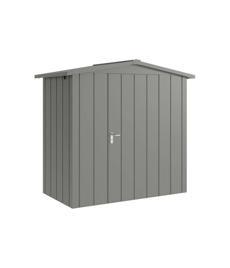 Hörmann Metall-Gerätehaus Juno JSD mit Satteldach B 214 x T 118 cm (JSD 3) Motiv Modern (mit schmalen Lamellen) Einzeltür Türanschlag rechts Graualuminium (RAL 9007) von Hörmann Stauraumsysteme