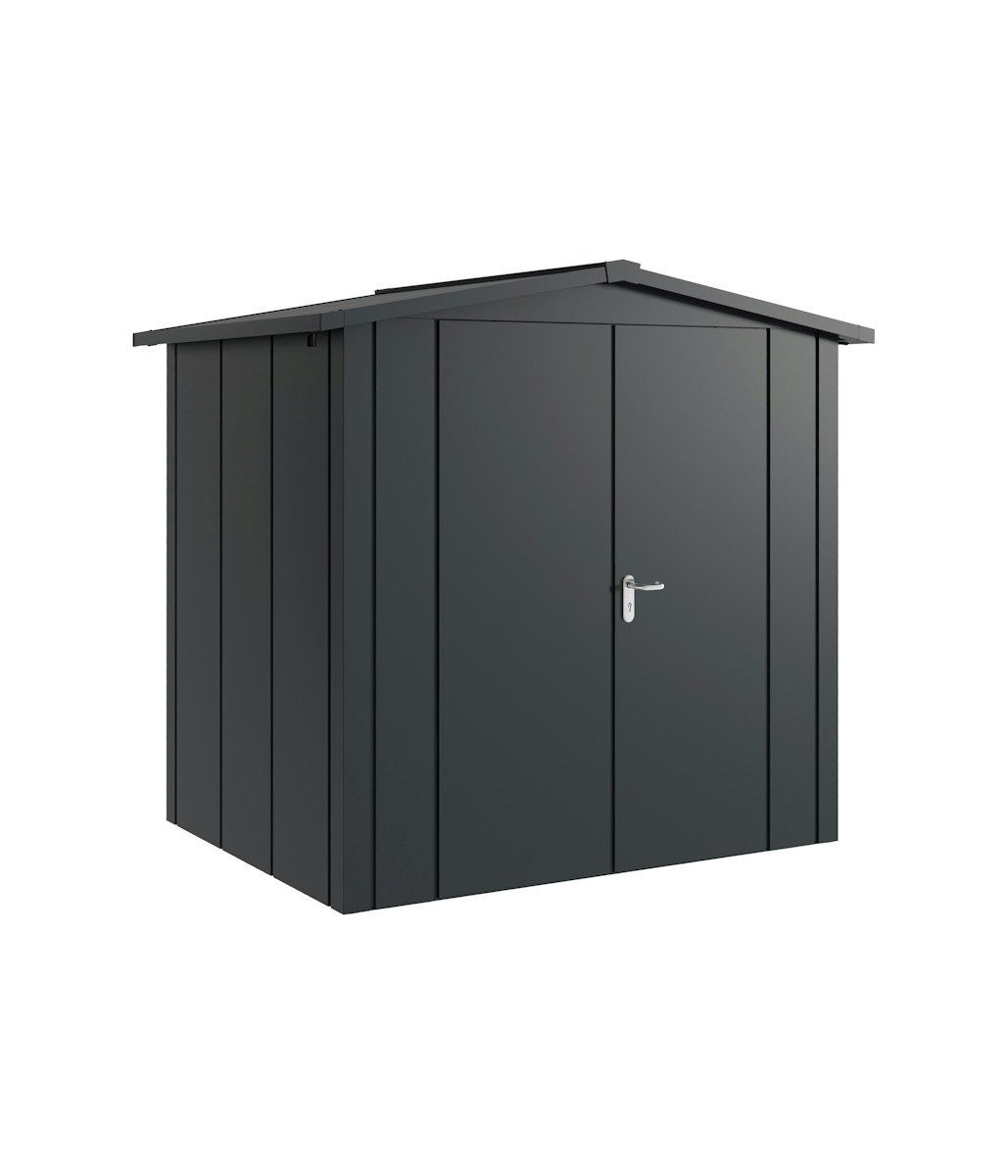 Hörmann Metall-Gerätehaus Juno JSD mit Satteldach B 214 x T 166 cm (JSD 4) Motiv Design (mit breiten Lamellen) Doppeltür Anthrazitgrau (RAL 7016) von Hörmann Stauraumsysteme