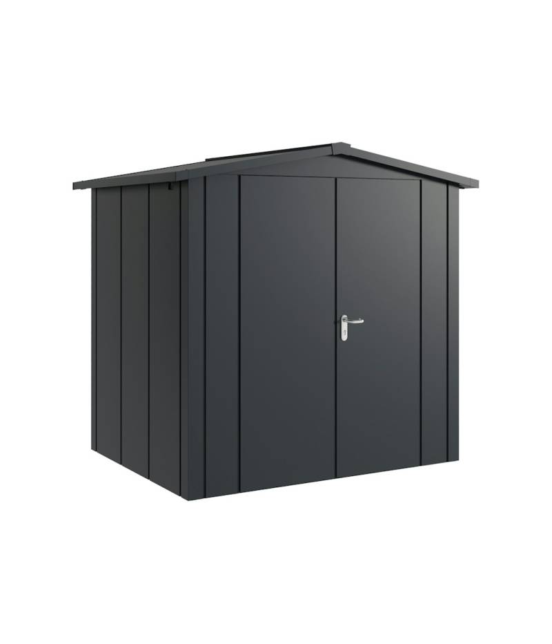 Hörmann Metall-Gerätehaus Juno JSD mit Satteldach B 214 x T 166 cm (JSD 4) Motiv Design (mit breiten Lamellen) Doppeltür Anthrazitgrau (RAL 7016) von Hörmann Stauraumsysteme