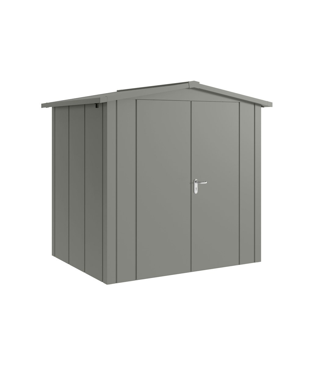 Hörmann Metall-Gerätehaus Juno JSD mit Satteldach B 214 x T 166 cm (JSD 4) Motiv Design (mit breiten Lamellen) Doppeltür Graualuminium (RAL 9007) von Hörmann Stauraumsysteme