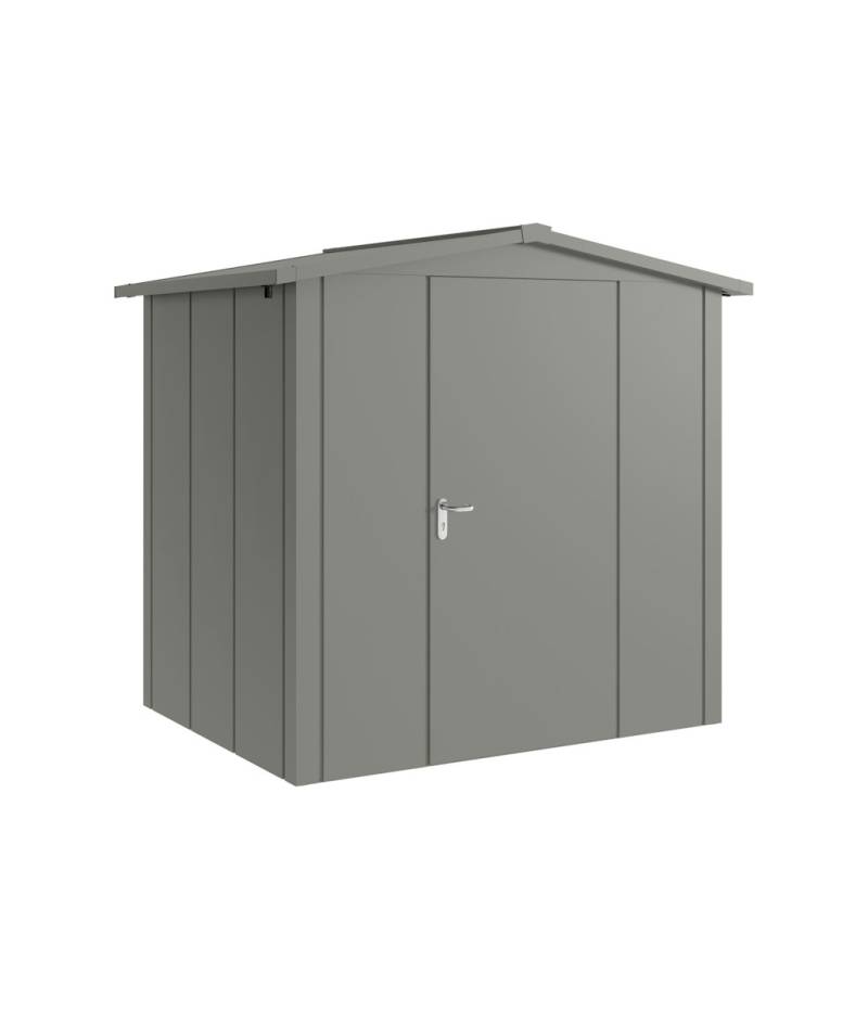 Hörmann Metall-Gerätehaus Juno JSD mit Satteldach B 214 x T 166 cm (JSD 4) Motiv Design (mit breiten Lamellen) Einzeltür Türanschlag rechts Graualuminium (RAL 9007) von Hörmann Stauraumsysteme