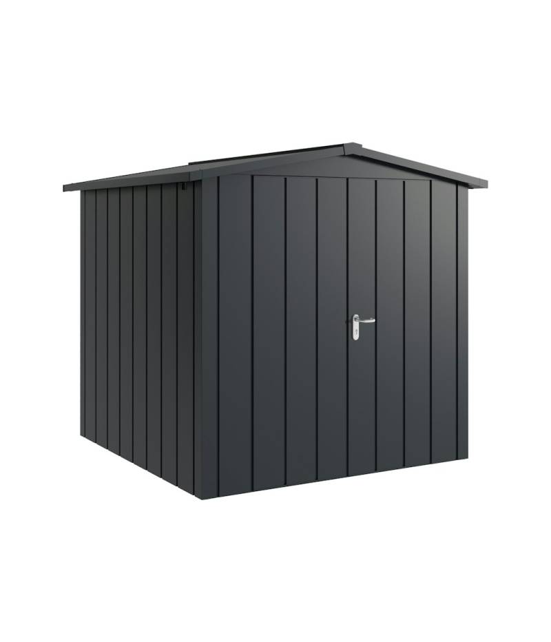 Hörmann Metall-Gerätehaus Juno JSD mit Satteldach B 214 x T 214 cm (JSD 5) Motiv Modern (mit schmalen Lamellen) Doppeltür Anthrazitgrau (RAL 7016) von Hörmann Stauraumsysteme