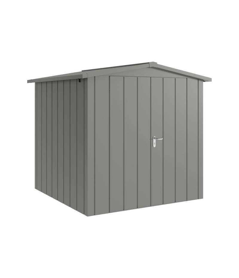 Hörmann Metall-Gerätehaus Juno JSD mit Satteldach B 214 x T 214 cm (JSD 5) Motiv Modern (mit schmalen Lamellen) Doppeltür Graualuminium (RAL 9007) von Hörmann Stauraumsysteme