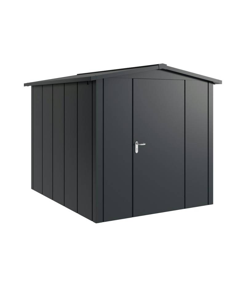 Hörmann Metall-Gerätehaus Juno JSD mit Satteldach B 214 x T 262 cm (JSD 6) Motiv Design (mit breiten Lamellen) Einzeltür Türanschlag rechts Anthrazitgrau (RAL 7016) von Hörmann Stauraumsysteme