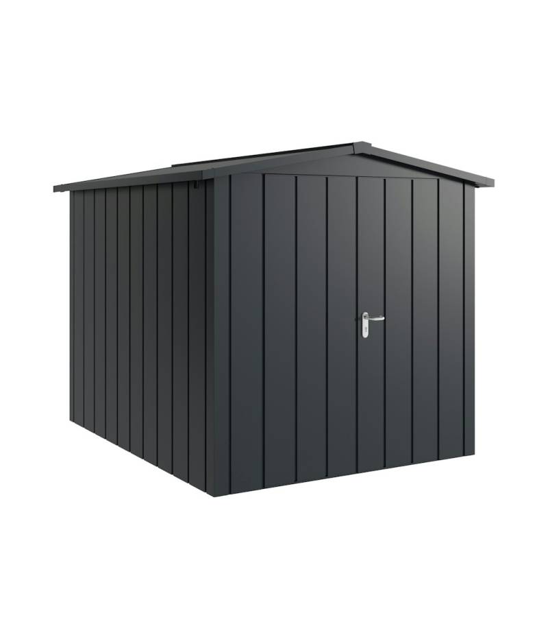 Hörmann Metall-Gerätehaus Juno JSD mit Satteldach B 214 x T 262 cm (JSD 6) Motiv Modern (mit schmalen Lamellen) Doppeltür Anthrazitgrau (RAL 7016) von Hörmann Stauraumsysteme