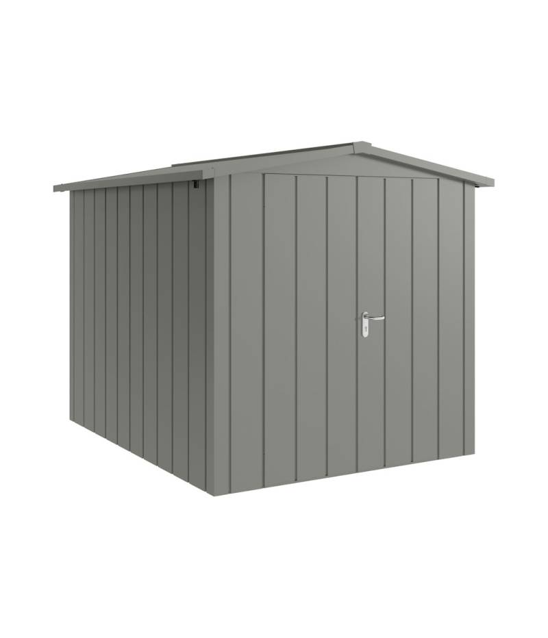 Hörmann Metall-Gerätehaus Juno JSD mit Satteldach B 214 x T 262 cm (JSD 6) Motiv Modern (mit schmalen Lamellen) Doppeltür Graualuminium (RAL 9007) von Hörmann Stauraumsysteme