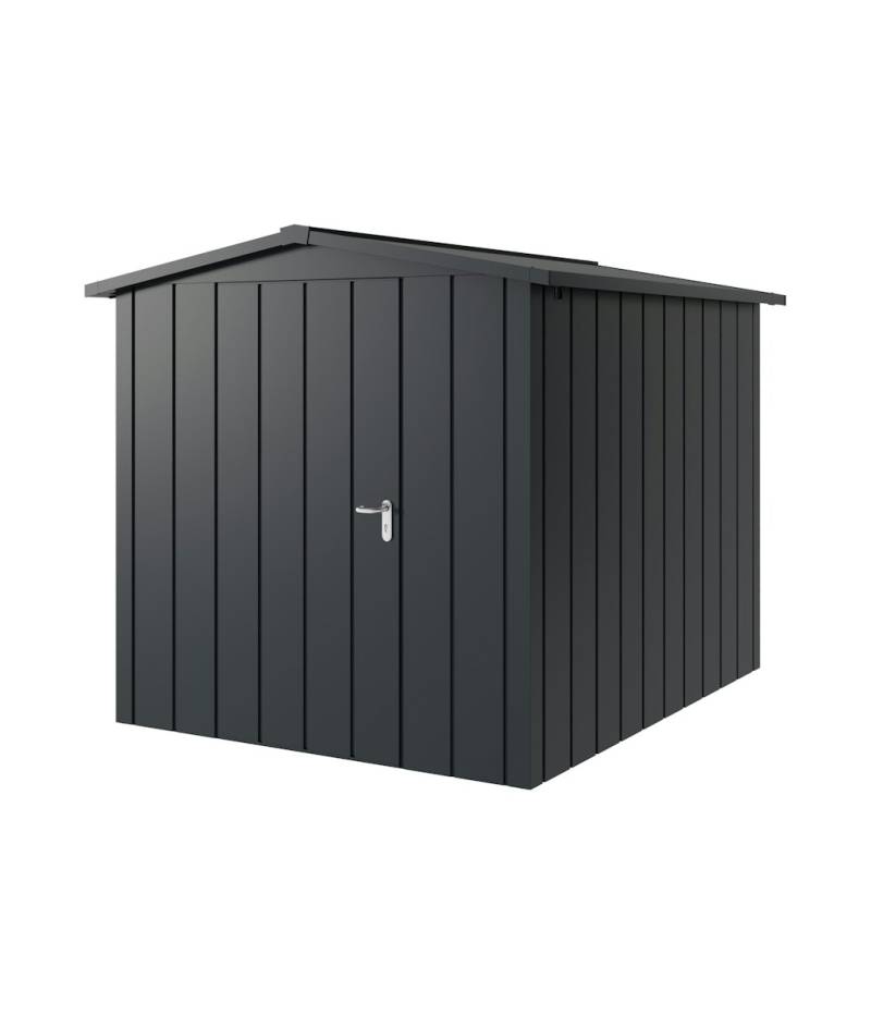 Hörmann Metall-Gerätehaus Juno JSD mit Satteldach B 214 x T 262 cm (JSD 6) Motiv Modern (mit schmalen Lamellen) Einzeltür Türanschlag links Anthrazitgrau (RAL 7016) von Hörmann Stauraumsysteme