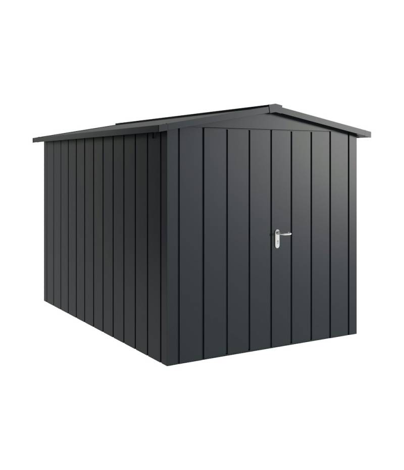Hörmann Metall-Gerätehaus Juno JSD mit Satteldach B 214 x T 310 cm (JSD 7) Motiv Modern (mit schmalen Lamellen) Doppeltür Anthrazitgrau (RAL 7016) von Hörmann Stauraumsysteme
