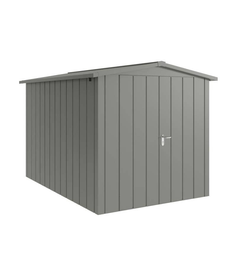 Hörmann Metall-Gerätehaus Juno JSD mit Satteldach B 214 x T 310 cm (JSD 7) Motiv Modern (mit schmalen Lamellen) Doppeltür Graualuminium (RAL 9007) von Hörmann Stauraumsysteme
