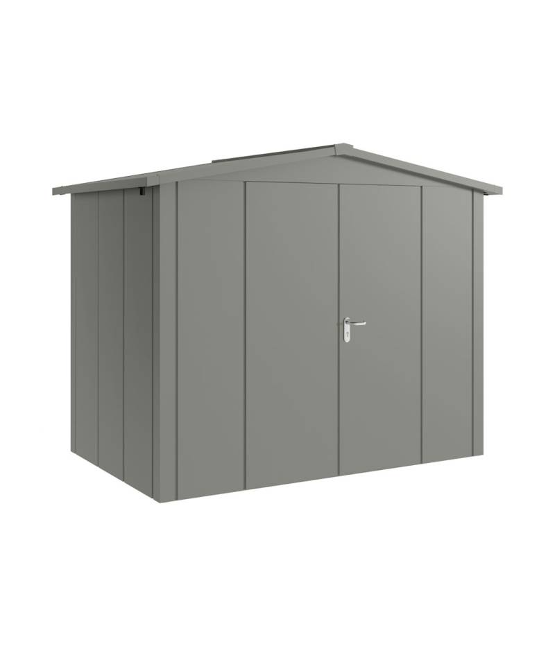 Hörmann Metall-Gerätehaus Juno JSD mit Satteldach B 262 x T 166 cm (JSD 8) Motiv Design (mit breiten Lamellen) Doppeltür Graualuminium (RAL 9007) von Hörmann Stauraumsysteme