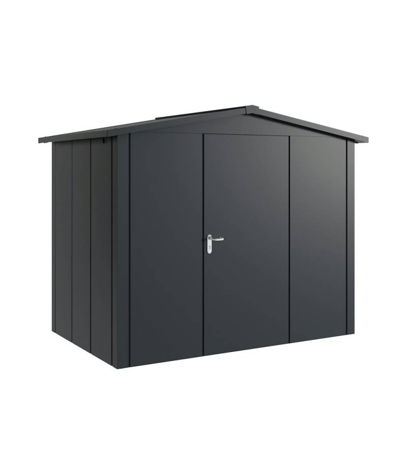 Hörmann Metall-Gerätehaus Juno JSD mit Satteldach B 262 x T 166 cm (JSD 8) Motiv Design (mit breiten Lamellen) Einzeltür Türanschlag rechts Anthrazitgrau (RAL 7016) von Hörmann Stauraumsysteme