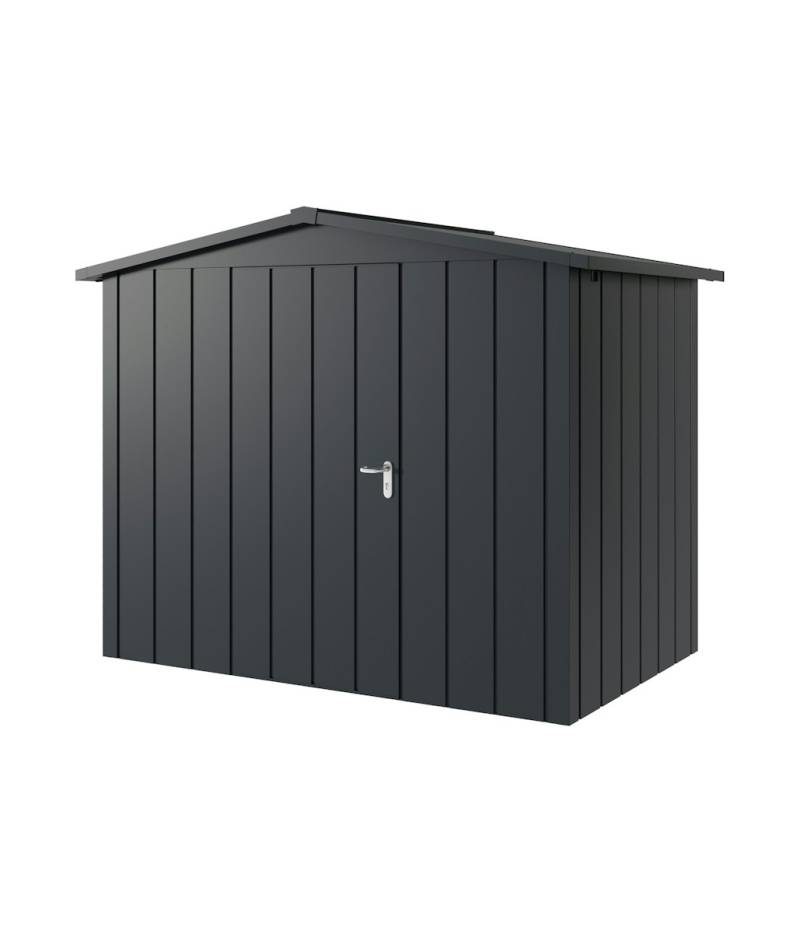Hörmann Metall-Gerätehaus Juno JSD mit Satteldach B 262 x T 166 cm (JSD 8) Motiv Modern (mit schmalen Lamellen) Einzeltür Türanschlag links Anthrazitgrau (RAL 7016) von Hörmann Stauraumsysteme
