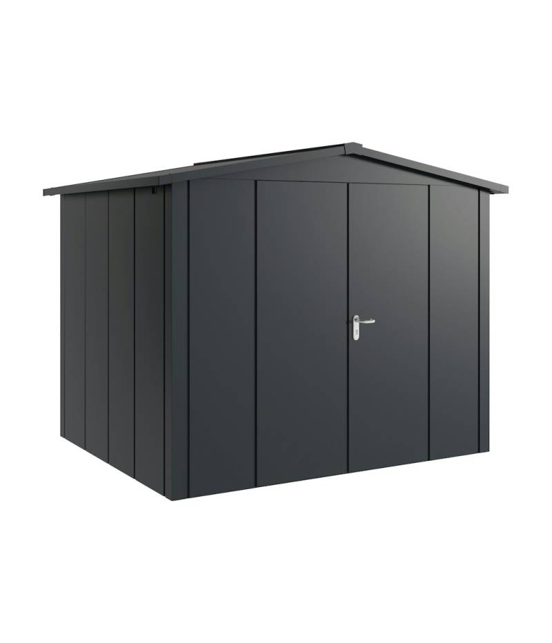 Hörmann Metall-Gerätehaus Juno JSD mit Satteldach B 262 x T 214 cm (JSD 9) Motiv Design (mit breiten Lamellen) Doppeltür Anthrazitgrau (RAL 7016) von Hörmann Stauraumsysteme