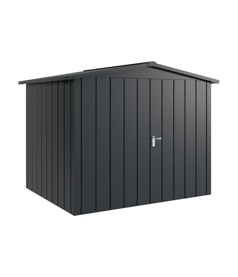 Hörmann Metall-Gerätehaus Juno JSD mit Satteldach B 262 x T 214 cm (JSD 9) Motiv Modern (mit schmalen Lamellen) Doppeltür Anthrazitgrau (RAL 7016) von Hörmann Stauraumsysteme