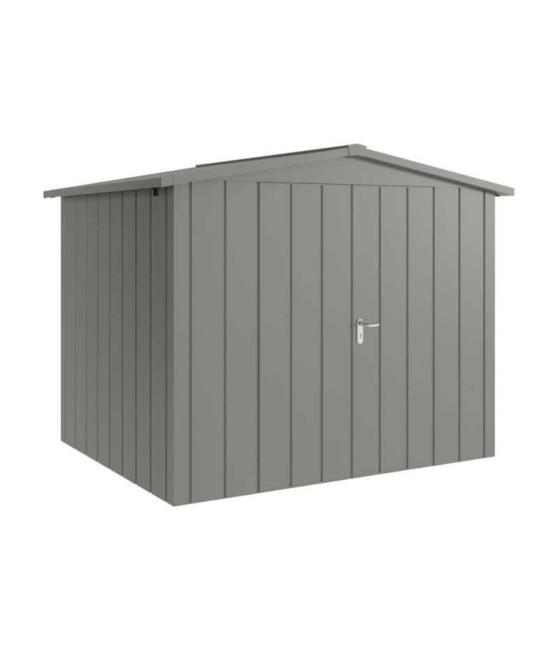Hörmann Metall-Gerätehaus Juno JSD mit Satteldach B 262 x T 214 cm (JSD 9) Motiv Modern (mit schmalen Lamellen) Doppeltür Graualuminium (RAL 9007) von Hörmann Stauraumsysteme