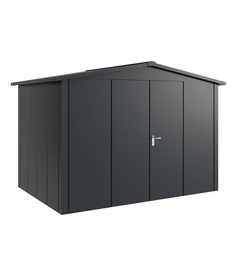 Hörmann Metall-Gerätehaus Juno JSD mit Satteldach B 310 x T 214 cm (JSD 12) Motiv Design (mit breiten Lamellen) Doppeltür Anthrazitgrau (RAL 7016) von Hörmann Stauraumsysteme