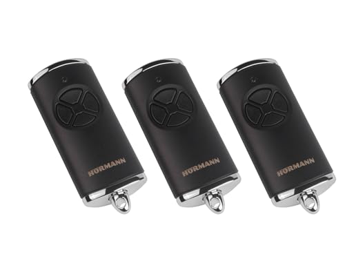 3x Hörmann HSE4 BS Schwarz Matt mit verchromten Kappen 4-Befehl Handsender BiSecur 868 MHz von Hörmann