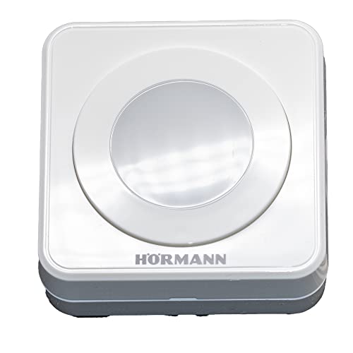 Hörmann 4511646 Drucktaster/Innentaster IT1b-1 ~ überzgt durch, große belchtete Taste, komfortable Öffnung des Tores, Grau, 8 x 8 x 4.5 cm von Hörmann