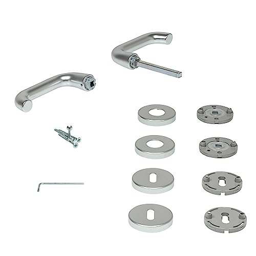 Hörmann Drückergarnitur D-110 Rosette (für Bundbart, aus Aluminium, Türgriff, Türbeschlag) 538272 von Hörmann