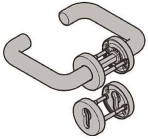 Hörmann Drückergarnitur D-110 Rosette (geeignet für Profilzylinder, aus Aluminium, Türgriff, Türklinke) 344378 von Hörmann