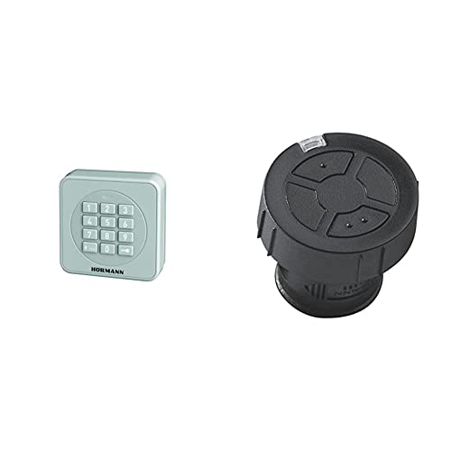Hörmann Funk-Codetaster FCT3-1 BS (868 MHz, zur Steuerung von bis zu 3 Torantrieben, Tastatur beleuchtet, Farbe RAL 7040) 4511856, grau & Handsender HSZ2 868-BS, schwarz, Art.-Nr. 436782 von Hörmann