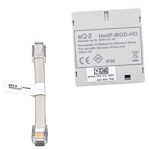 Hörmann Gateway HCP Adapter (zur Steuerung von Garagentor-Antrieben über Homematic IP Smart Homa System, inkl. Anschlussleitung, 51×47,5×16 mm) 4511626, weiß von Hörmann