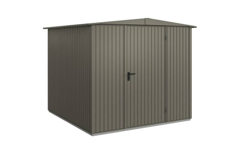 Hörmann Gerätehaus Metall-Gerätehaus Berry Classic mit Satteldach Typ 2, (mit Bodenrahmen), Aluminium von Hörmann