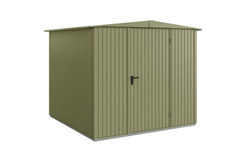 Hörmann Gerätehaus Metall-Gerätehaus Berry Classic mit Satteldach Typ 2, (mit Bodenrahmen), Aluminium von Hörmann