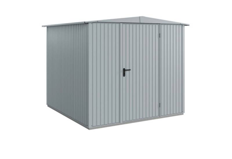 Hörmann Gerätehaus Metall-Gerätehaus Berry Classic mit Satteldach Typ 2, (mit Bodenrahmen), Aluminium von Hörmann
