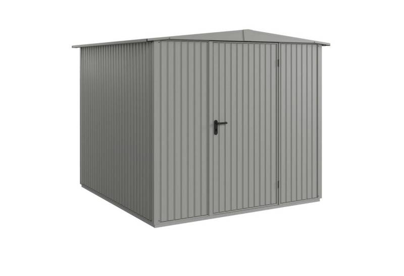 Hörmann Gerätehaus Metall-Gerätehaus Berry Classic mit Satteldach Typ 2, (mit Bodenrahmen), Aluminium von Hörmann