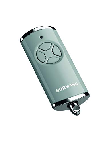 Hörmann Handsender HSE 4 BS (Frequenz 868 MHz, Hochglanz Classic grau, Garagentorantrieb mit Chrom-Kappen, Batterien, Maße 28x70x14 mm, inkl. Schlüsselring) 4511577 von Hörmann