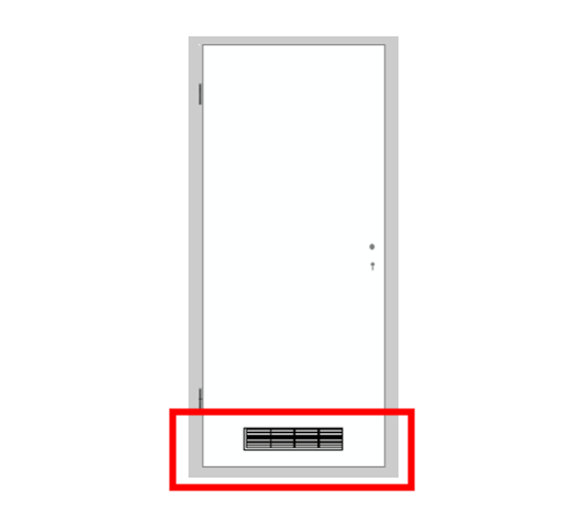 Hörmann Lüftungsgitter für Zimmertüren, zur bauseitigen Montage Grau unten (Standard) von Hörmann