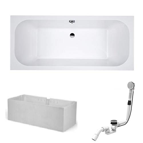 HOESCH Badewanne ELEGANCE | Design Badewanne | mit Mittelablauf | Acryl | 170x70cm | Komplettpaket mit Styroporträger und Ablaufgarnitur von Hoesch