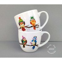 Becher Xxl 0, 3 L Porzellan Lustige Vögel Geschenk Bester Freund Freundin Kinder Weihnachten 2025Kaffee Tee Wunschname von HoeschPorzellan