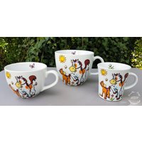 Becher Xxl Bis 1 Liter Pferde Comic Wunschname Bester Freund Vatertag Opa Frühstückservice Kaffee Tee Porzellan Ostergeschenk von HoeschPorzellan